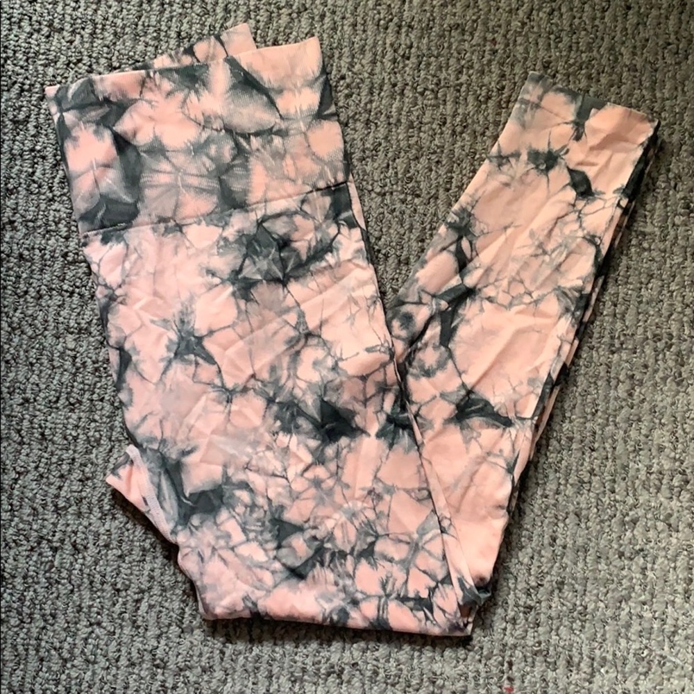 Pink and Gray Mono B Leggings